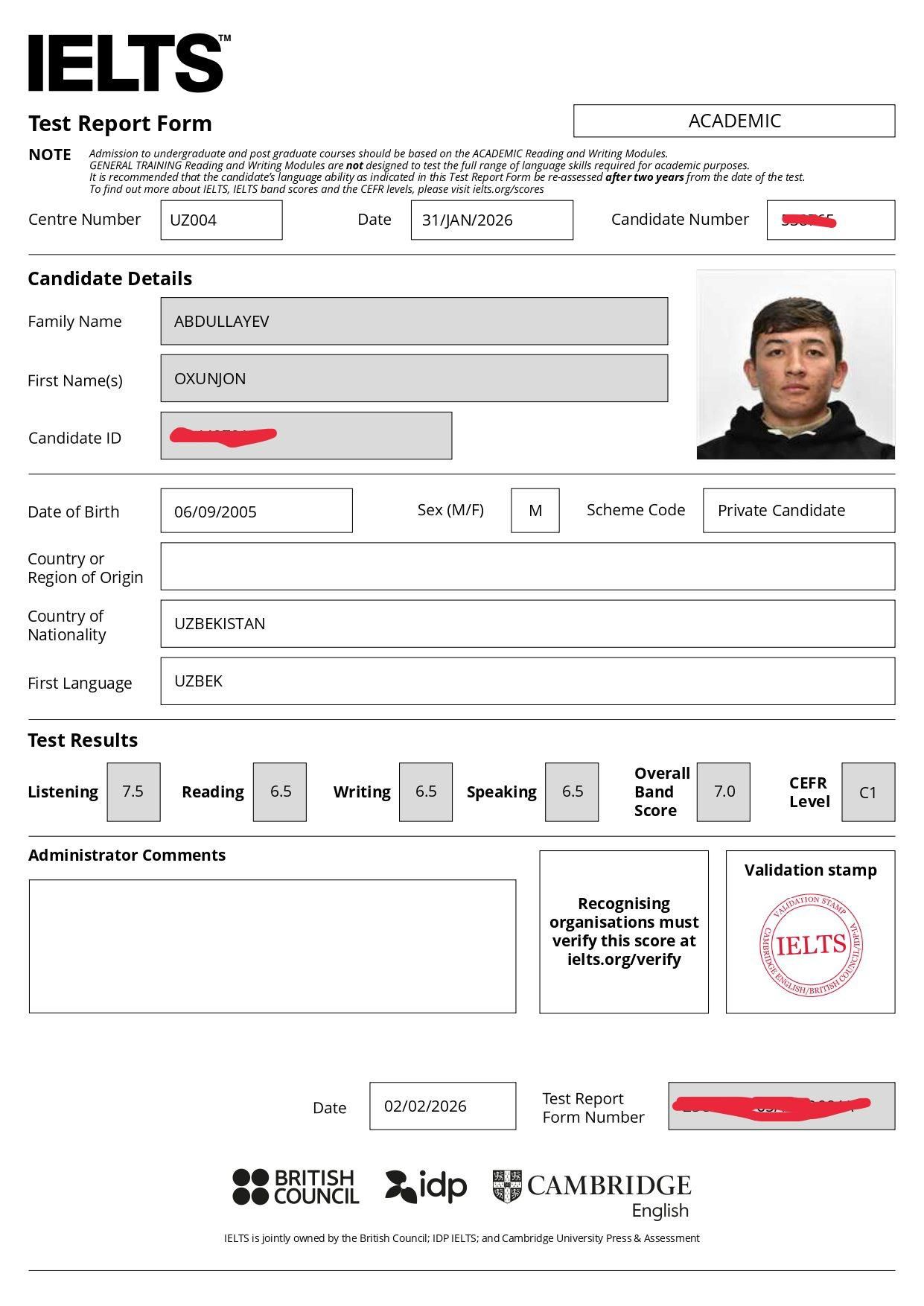 IELTS Academic — Band 7